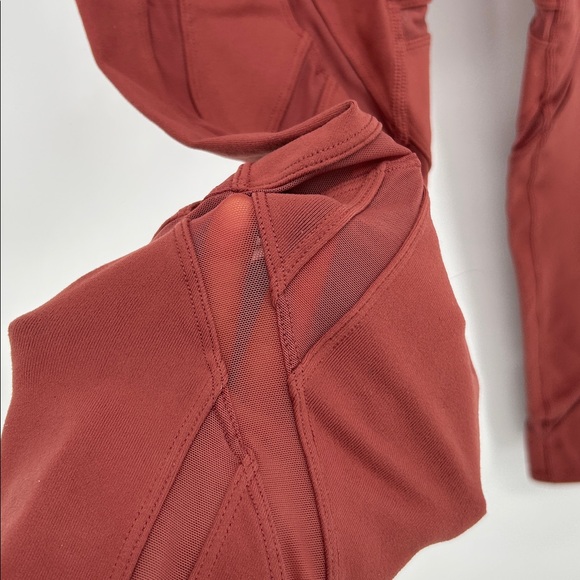 Alo Yoga High Waist Sculpt Mesh Leggings Rust Brown Size M - Picture 4 of 8